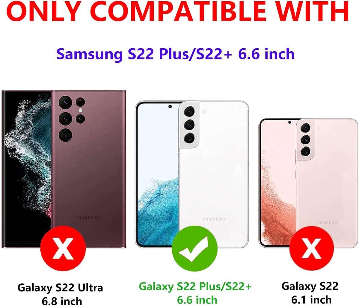 Funda para Samsung Galaxy S22 Plus Galaxy S22+ con funda con función atril, 3 capas de grado militar, funda protectora de silicona resistente a