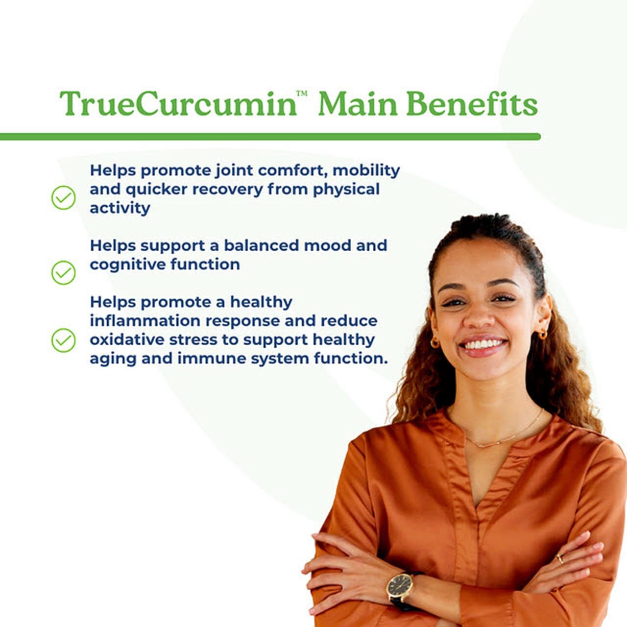 True-Curcumina con 500 mg de curcumina BCM-95 altamente absorbente + aceite esencial de cúrcuma que proporciona hasta 7 veces mejor absorción, apoya