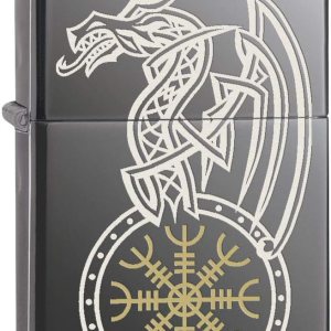 Zippo Encendedor Dragón Vikingo – Hielo Negro 80625 Zippo Encendedor Dragón Vikingo – Hielo Negro 80625