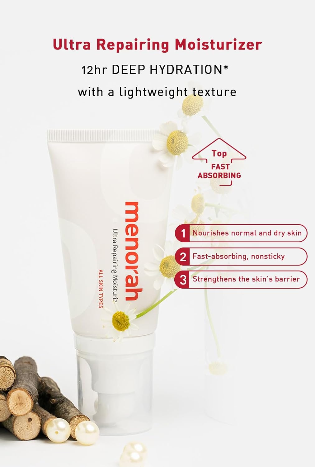menorah Skincare – Hidratante ultra reparador, textura ligera, alivia la picazón, fortalece la barrera de la piel, con extracto de semilla de