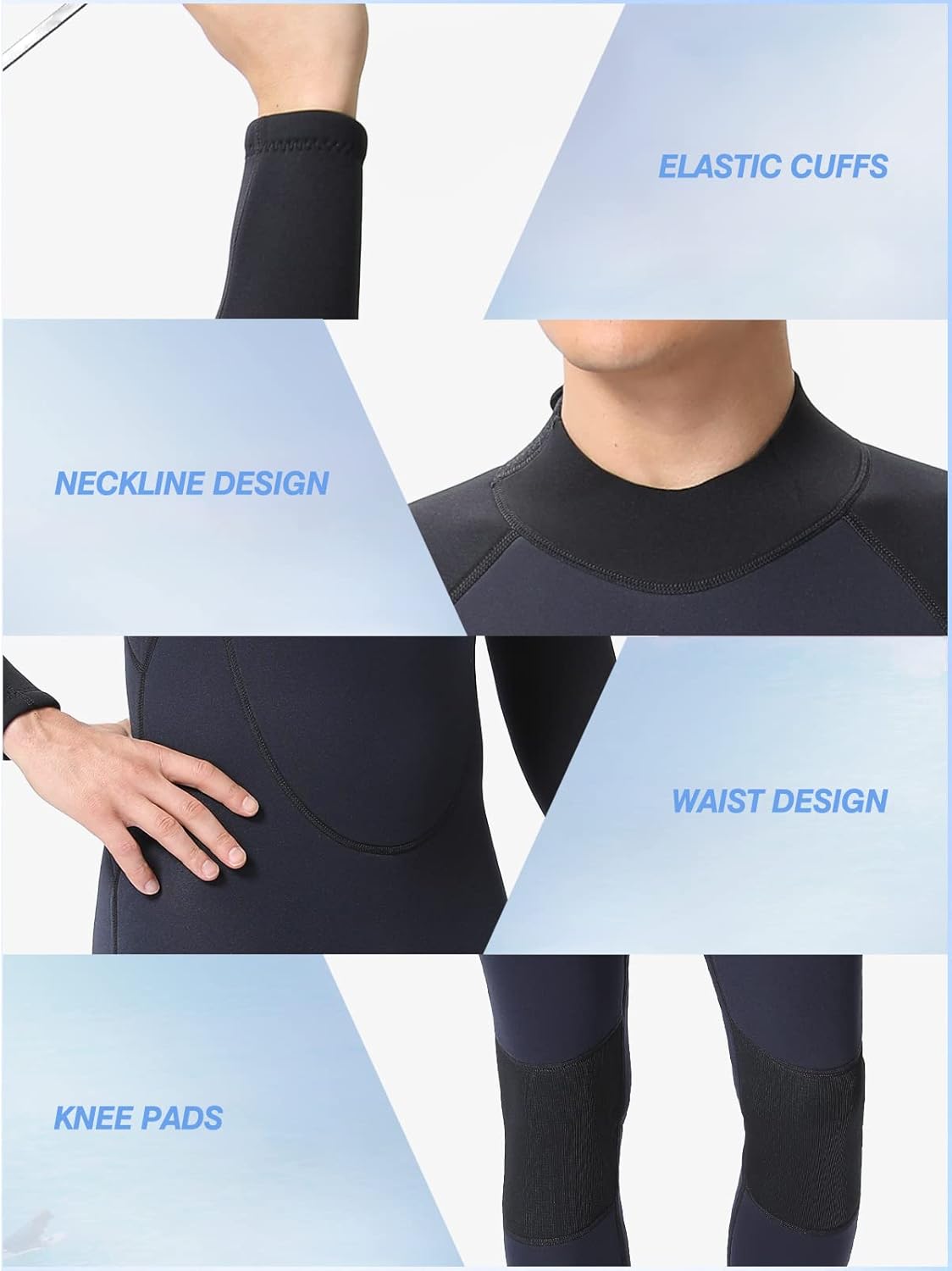 Traje de neopreno de cuerpo completo de 0.118 pulgadas para mujeres y hombres de 0.157 pulgadas y 0.157 pulgadas para agua fría, traje de buceo de