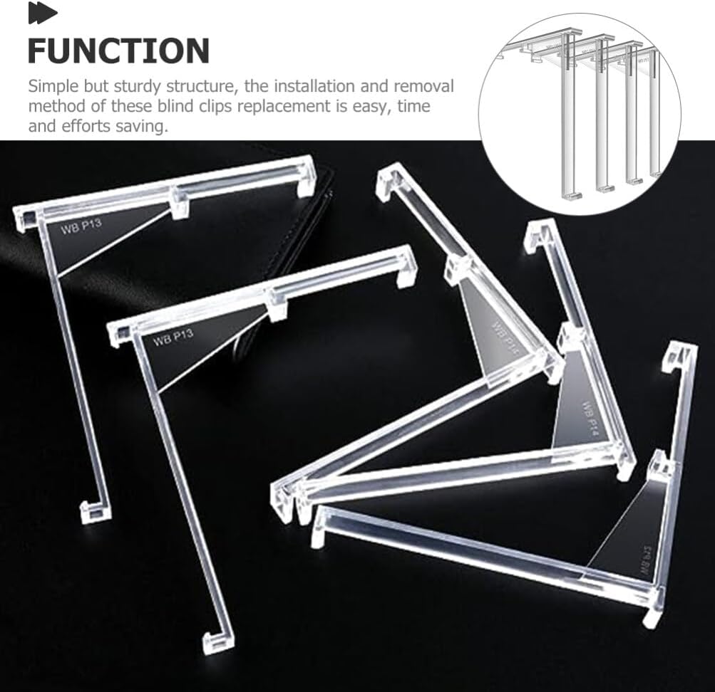 Uonlytech 4 clips de cenefa de cortina ciega, clips verticales para cortinas, clips de cenefa de plástico