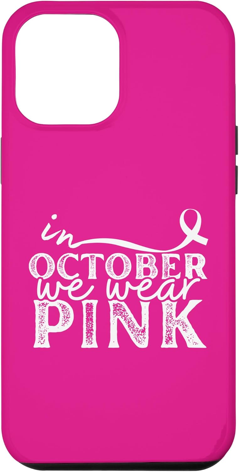 iPhone 13 Pro Max En octubre llevamos funda gráfica rosa para concientización sobre el cáncer de mama