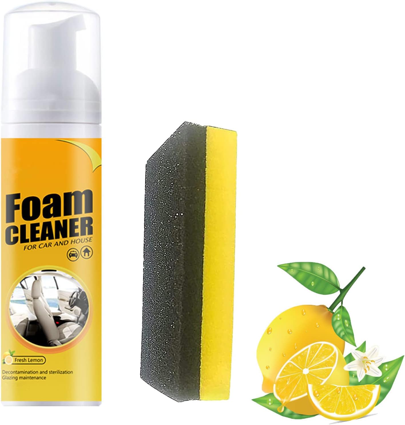 Amplesunshine Limpiador de espuma, limpiador multifuncional de espuma para automóvil, potente kit de eliminación de manchas, espuma limpiadora de