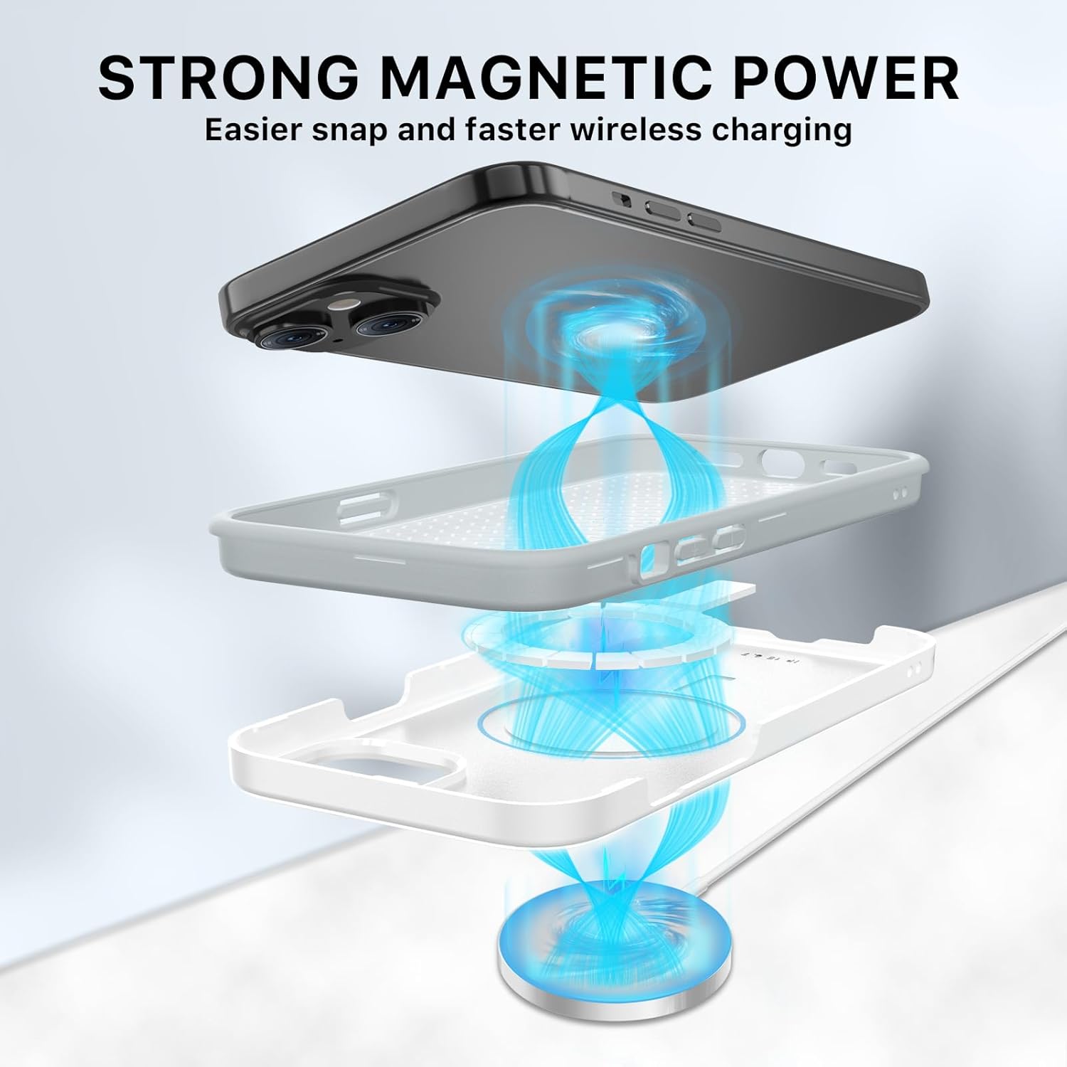 MYBAT PRO – Funda magnética para iPhone 15 de 6.1 pulgadas, compatible con MagSafe, funda delgada de la serie de fusibles, de policarbonato duro +