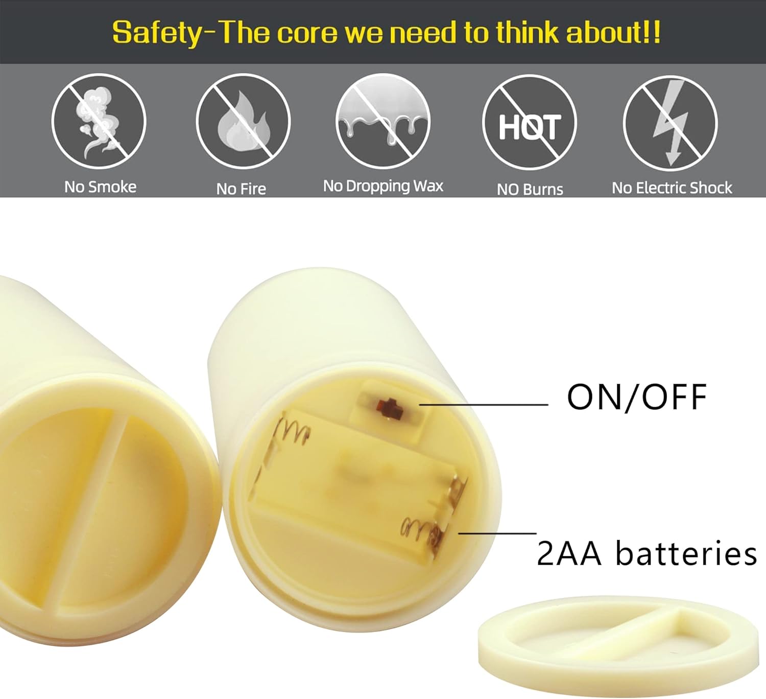 Velas parpadeantes sin llama con control remoto y temporizador, velas LED falsas eléctricas realistas que funcionan con pilas en blanco crema, velas