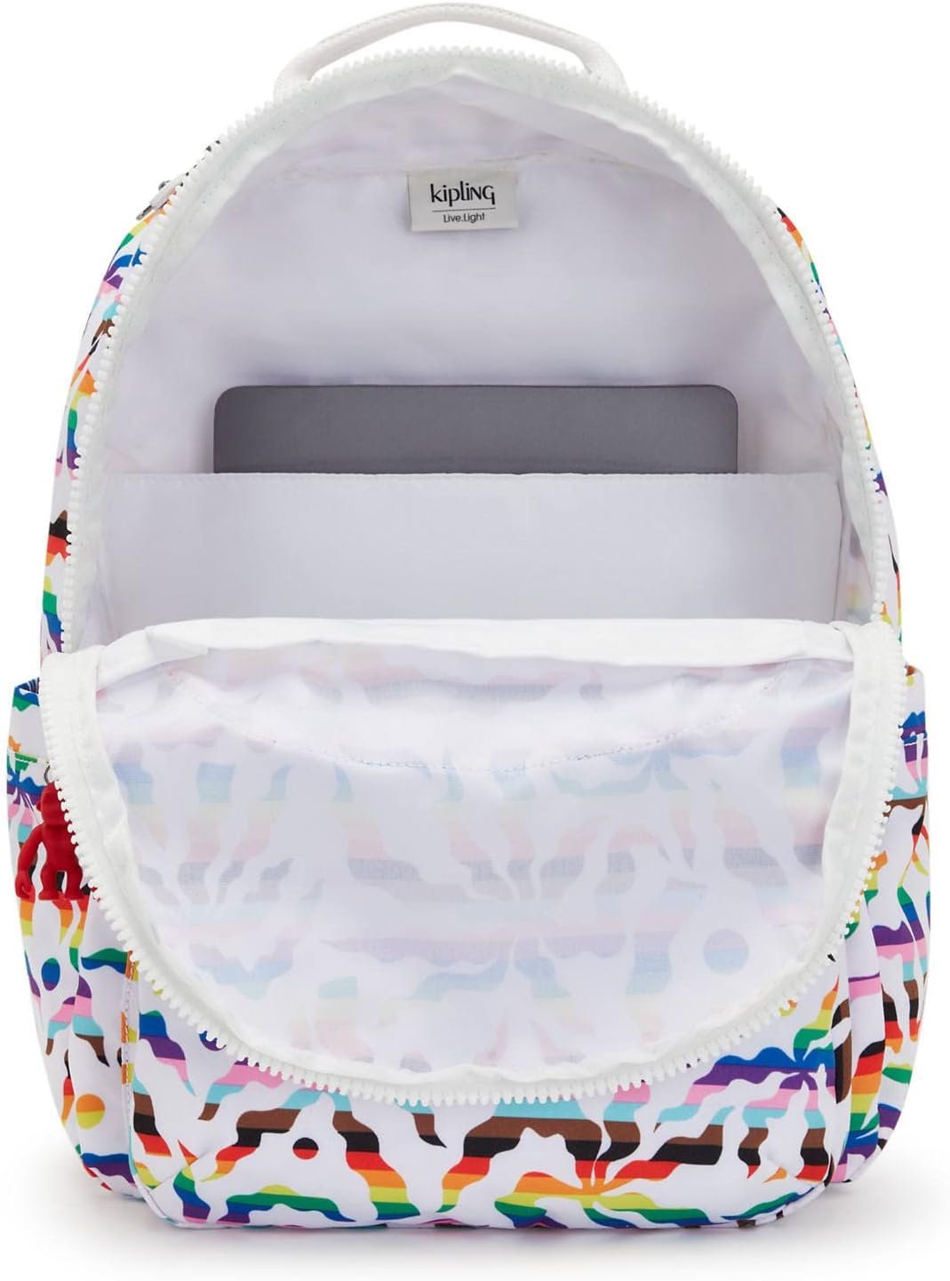Kipling Mochila Seoul, Palma de arco iris., Seoul – Mochila para laptop de 15 pulgadas, duradera, espaciosa con correas acolchadas para el hombro,