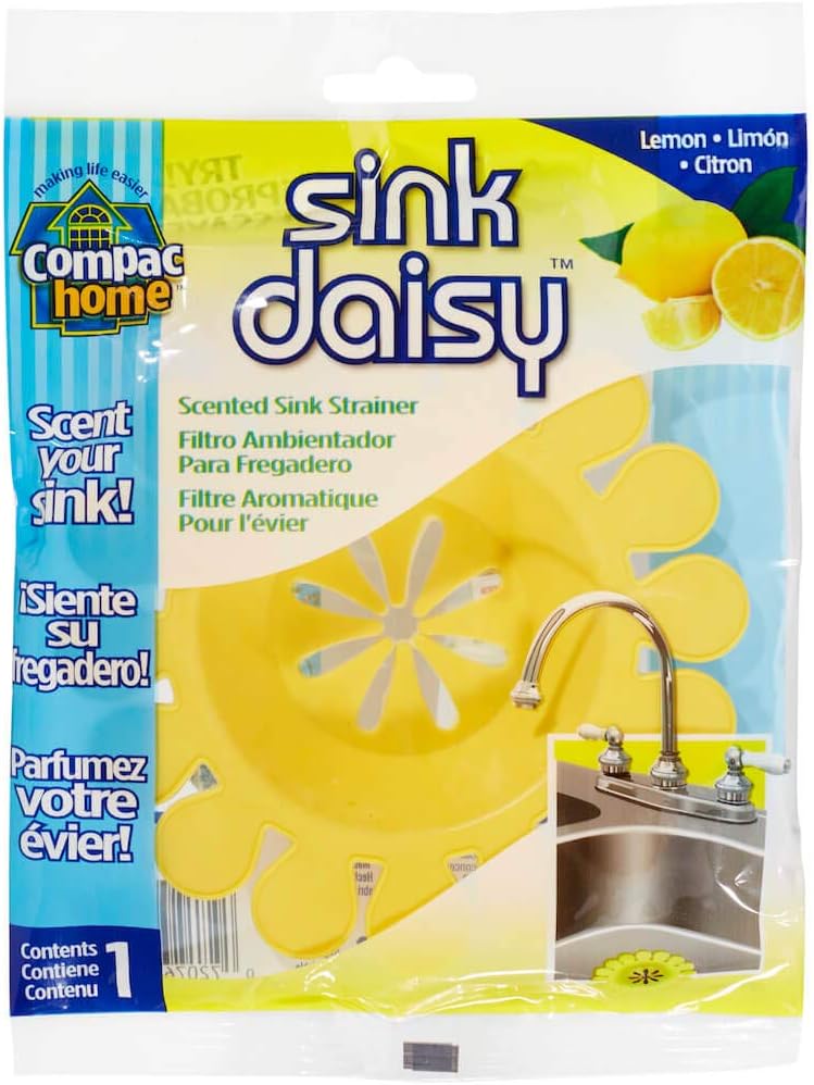 Compac Sink Daisy – Colador de fregadero de cocina perfumado infunde y refresca tu fregadero, accesorios imprescindibles para fregadero de cocina,