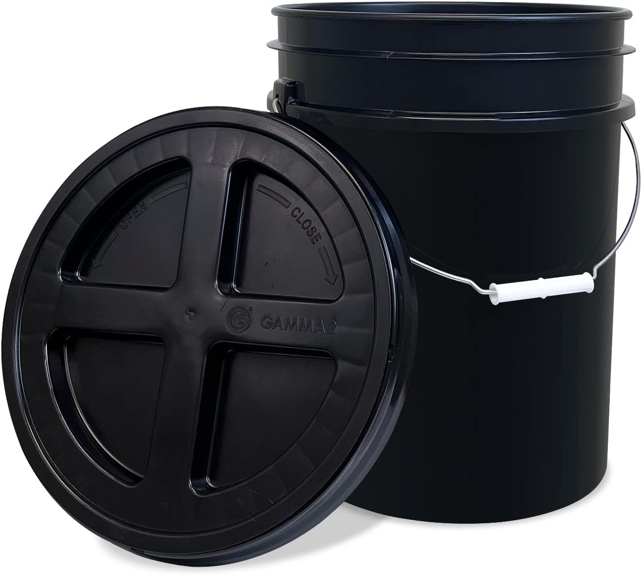 ePackageSupply, Cubo de 5 galones con tapa hermética con sello gamma, almacenamiento de grado alimenticio, plástico HPDE de alta calidad, sin BPA,