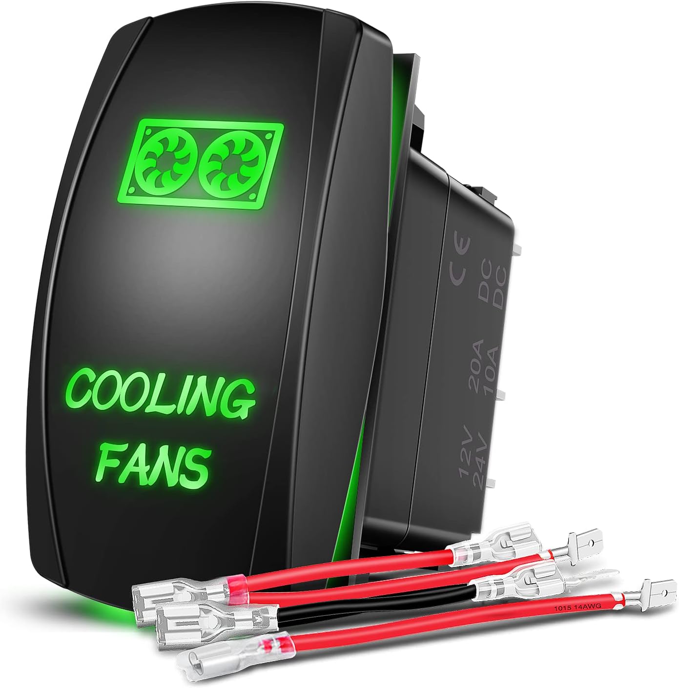 Nilight Ventiladores de refrigeración, interruptor basculante, interruptor de barra de luz LED, interruptor láser de 5 pines de encendido y apagado