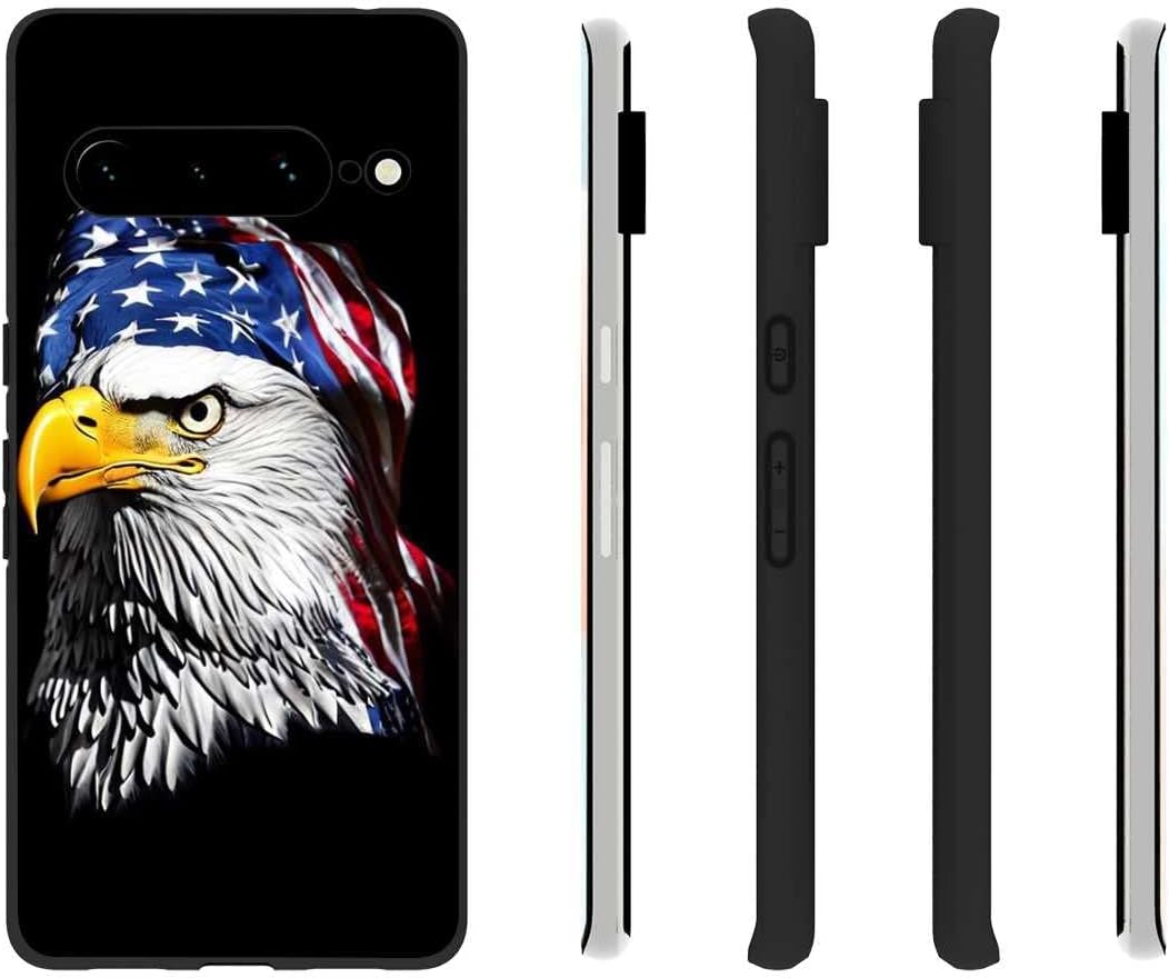 Compatible con Google Pixel 7 Pro – Funda de bandera de águila, patrón de soldado veterano de águila y bandera estadounidense para Google Case para