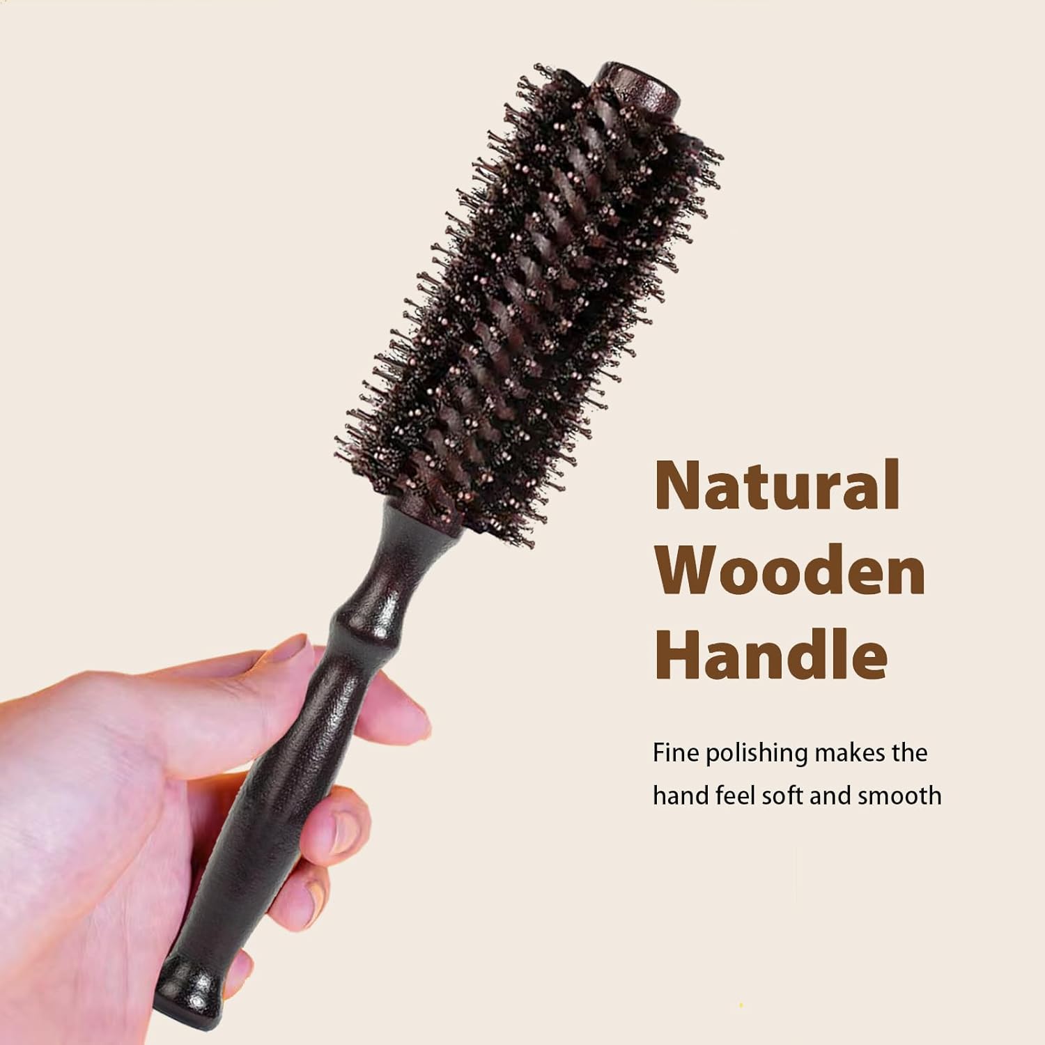 Cepillo de pelo natural de cerdas de jabalí para cabello grueso, rizado, fino, largo, corto, húmedo o seco, desenreda, masaje para añadir brillo