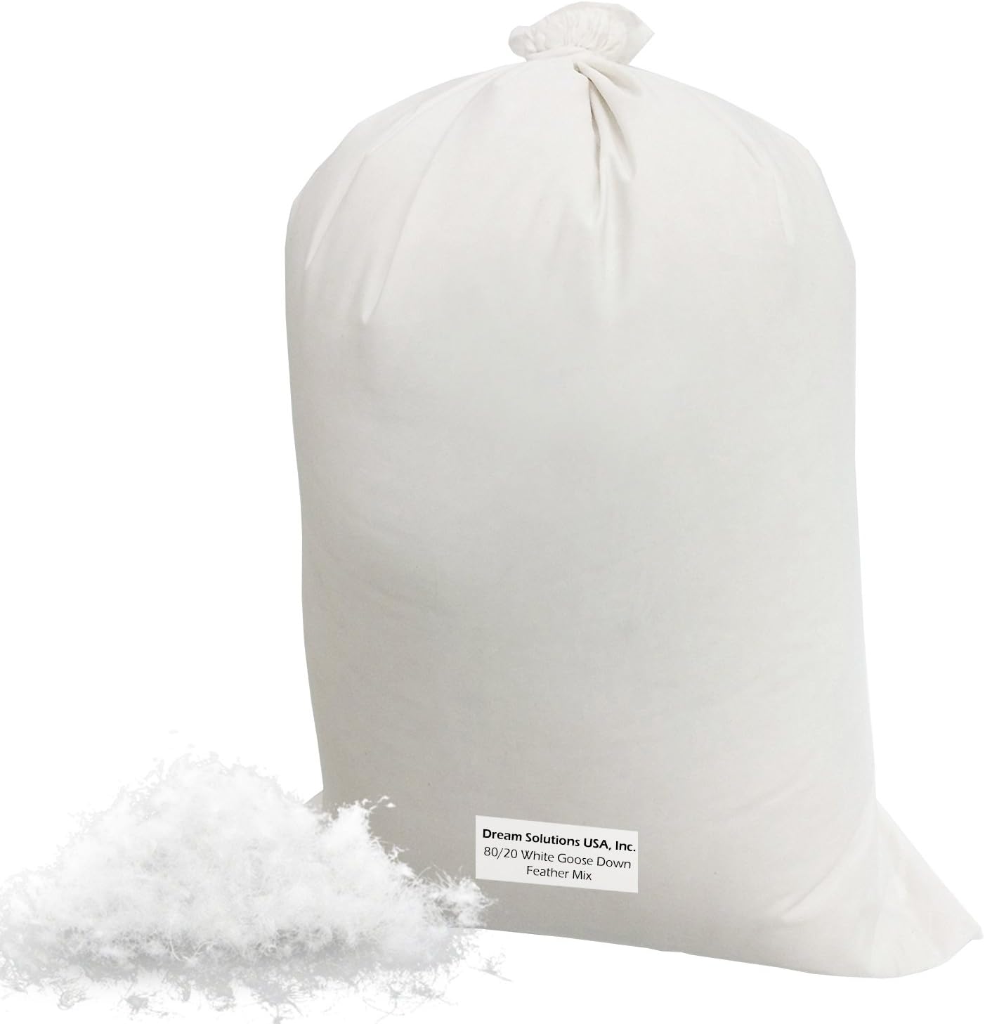 Dream Solutions USA Relleno de plumón de ganso a granel 8020 (34 libras) 100% blanco natural – Rellenos de edredones, almohadas, cojines, chaquetas