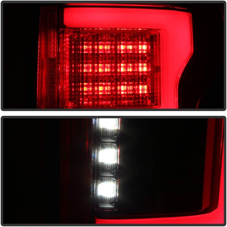 ACANII – Para 2015 2016 2017 Ford F150 camión wsensor de punto ciego rojo claro completo LED luz tubo luces traseras lámparas de freno