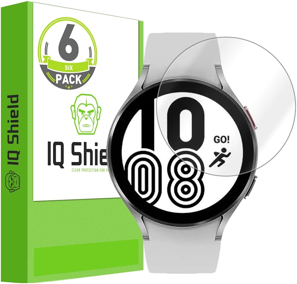 IQShield Protector de pantalla compatible con Samsung Galaxy Watch 6Galaxy Watch 5Galaxy Watch 4 (1.575 pulgadas) (6 unidades) (6 unidades)