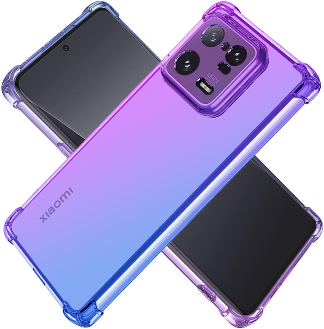 KOARWVC Funda para Xiaomi 13 Pro 5G, caja transparente gradiente delgado anti arañazos TPU a prueba de golpes funda protectora para teléfono para