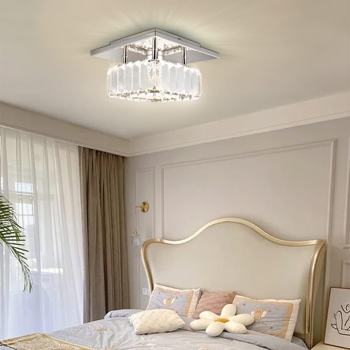 CLAIRDAI Lámparas de techo de cristal de montaje semiempotrado, modernas, regulables, lámparas de techo para pasillo, dormitorio, entrada, vestíbulo