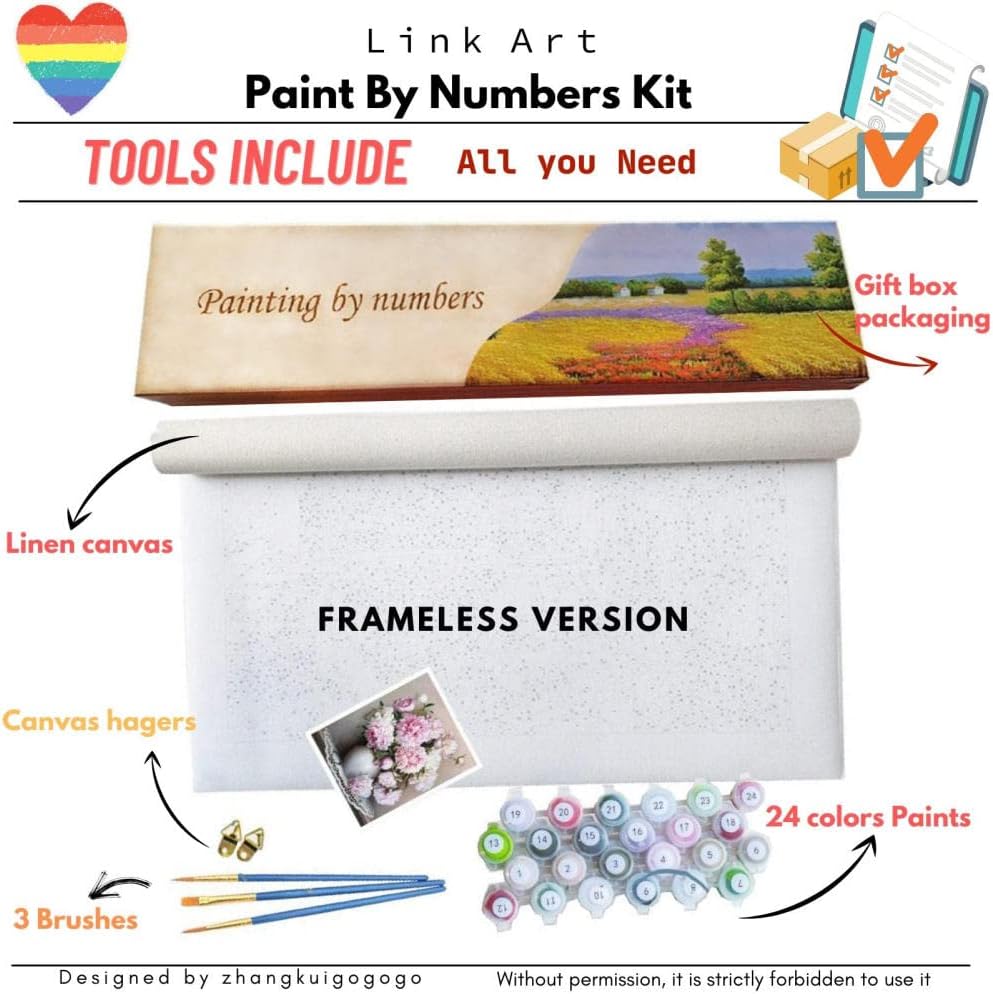 Pintura por números para adultos, kits de pintura acrílica para niños y principiantes, kit de pintura con pinceles, pinturas acrílicas, regalo de