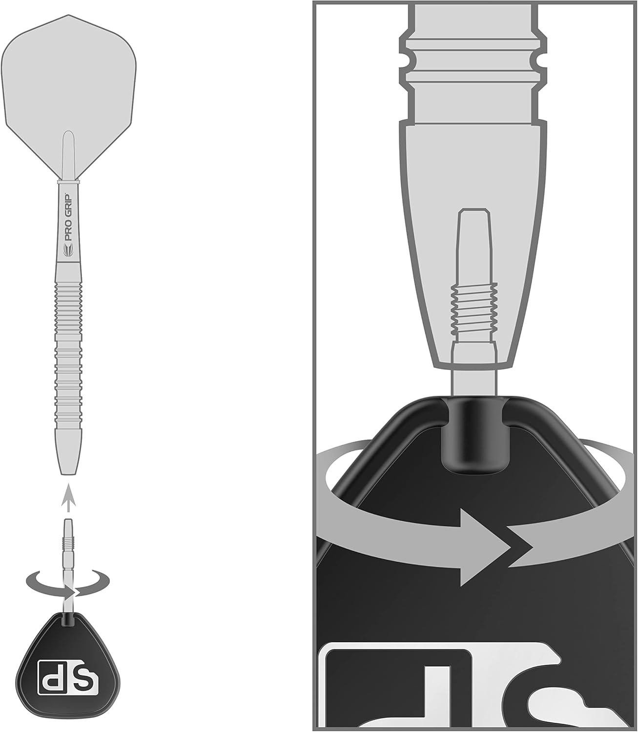 Target Darts Rob Cross Black Edition – Juego de dardos con punta de acero de punta suiza 90% tungsteno