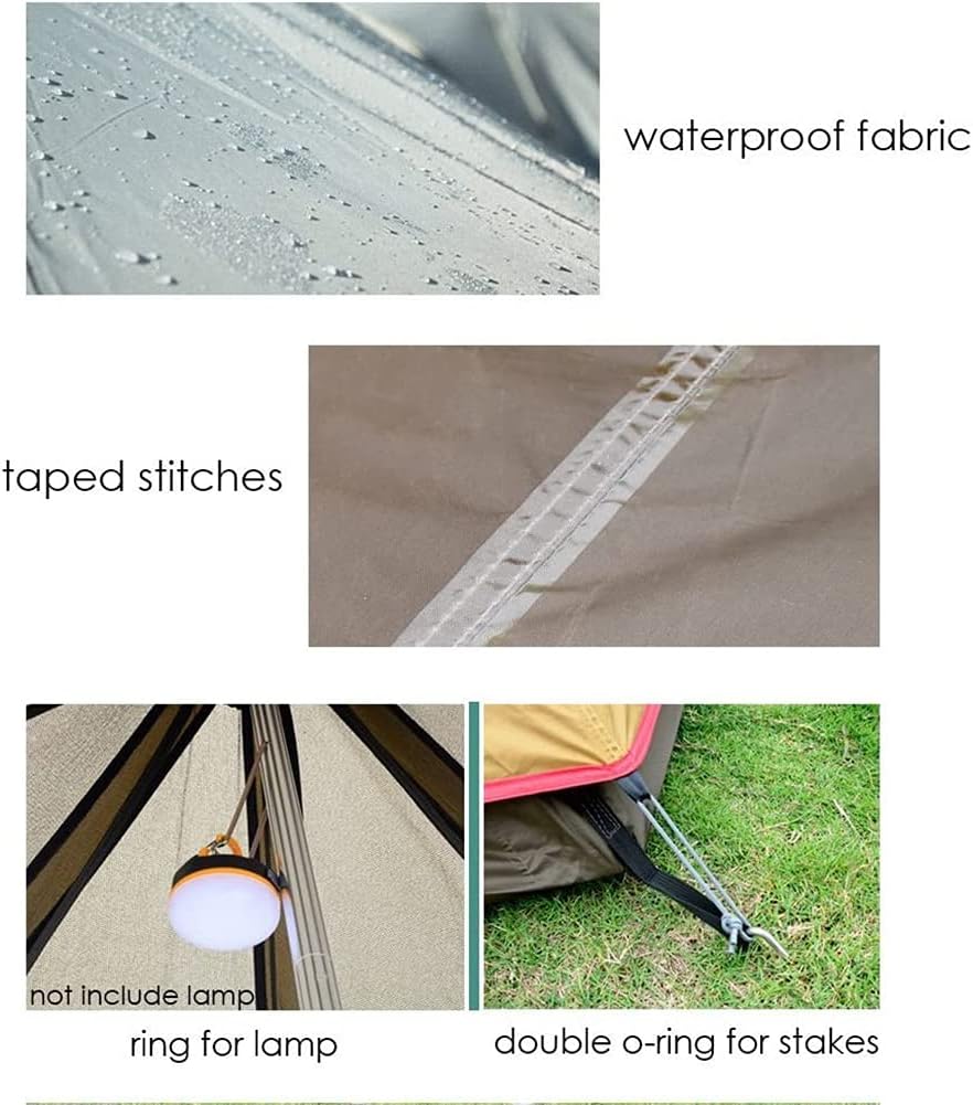 Tienda de campaña impermeable pirámide tipi para adultos, tienda de campaña impermeable de doble capa, tienda india, tienda de campaña para yurtas,
