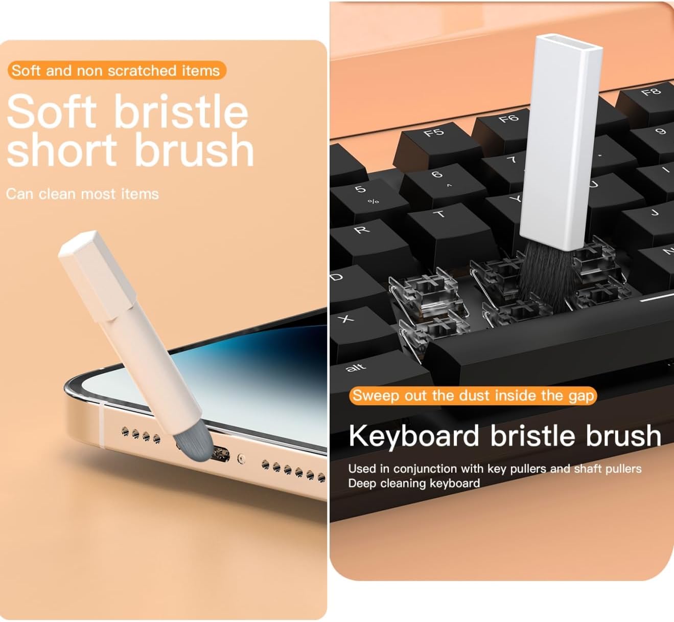 Keyboard Cleaning Kit, 20-in-1 Laptop Cleaner Kit +5 Cable Ties +1 Lens Cloth, Versatile Computer Screen Cleaning Brush Tool for Smartphone iPad