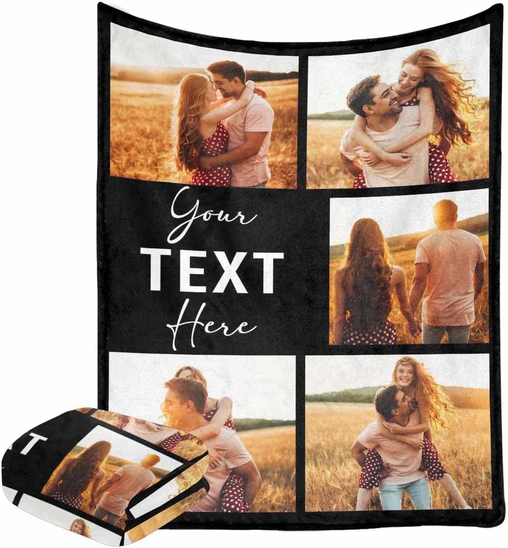Artsadd Mantas personalizadas para mejores amigas con texto y fotos, con imagen BBF como regalo de cumpleaños para hermana, recuerdo significativo,