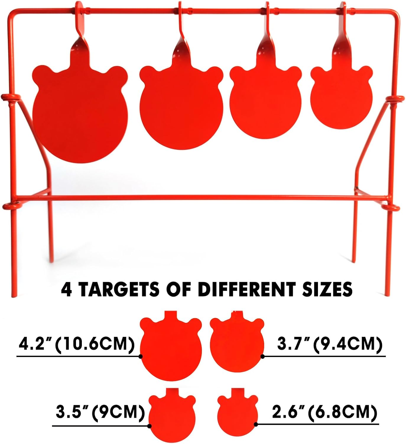 Atflbox BB Gun Target 4 tamaños diferentes gongs de metal pesado spinning pellet airsoft tiro objetivo para exteriores y patio trasero, clasificado