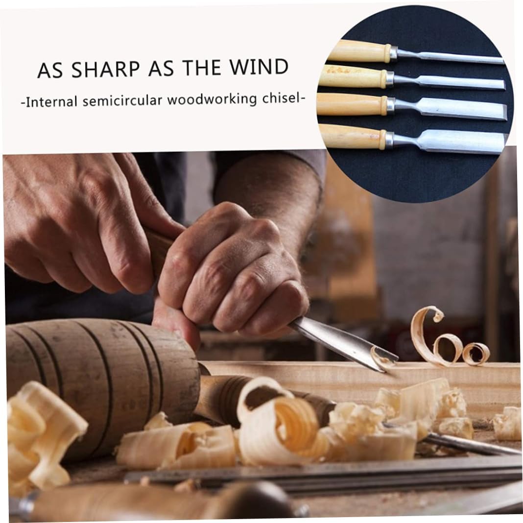 Cuchillo para tallar cinceles de madera, cincel de mano semicircular, cincel para carpintería, medio círculo, para principiantes, aficionados y