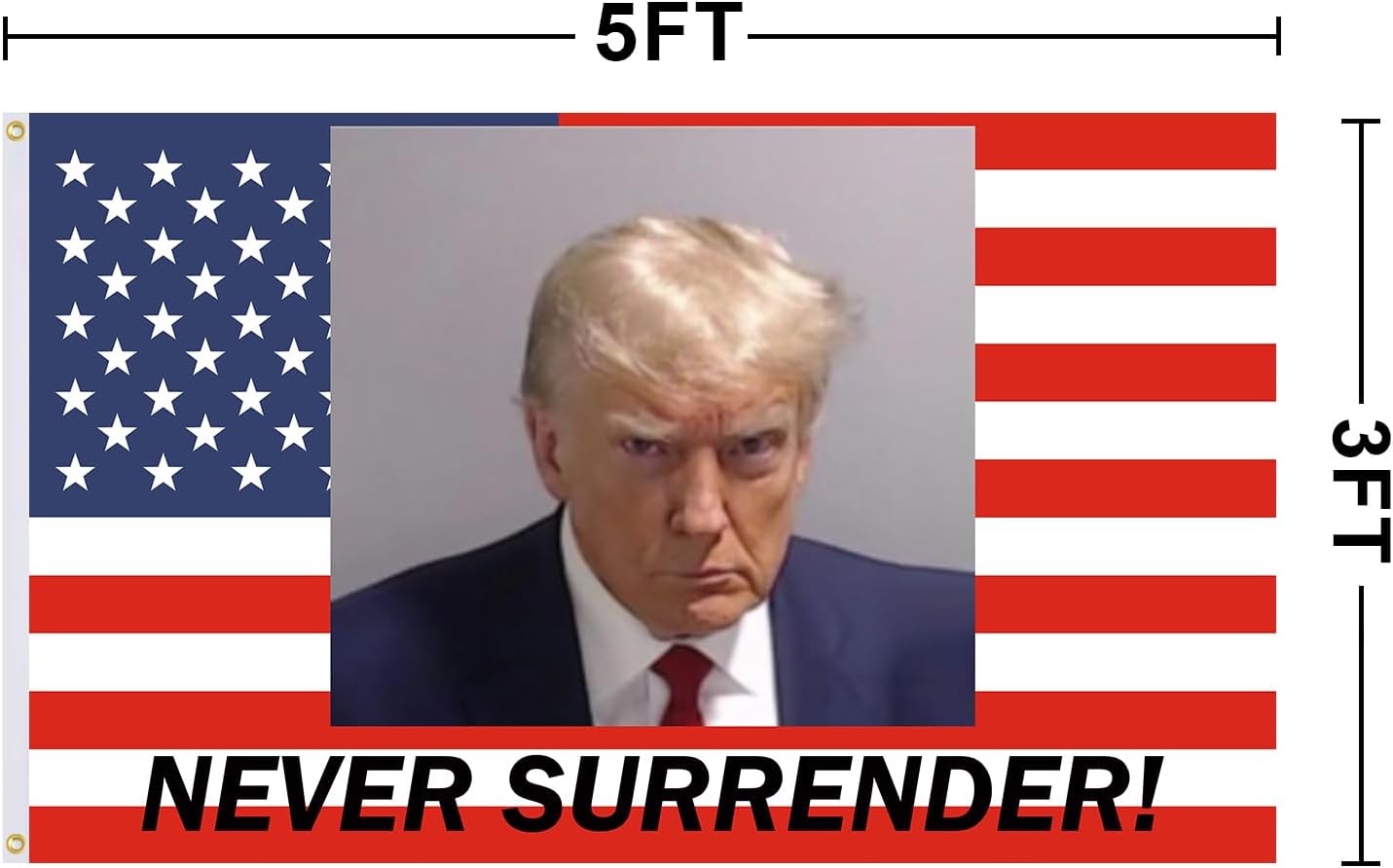 Trump – Bandera de poliéster con ojales de latón de 3 x 5 pies