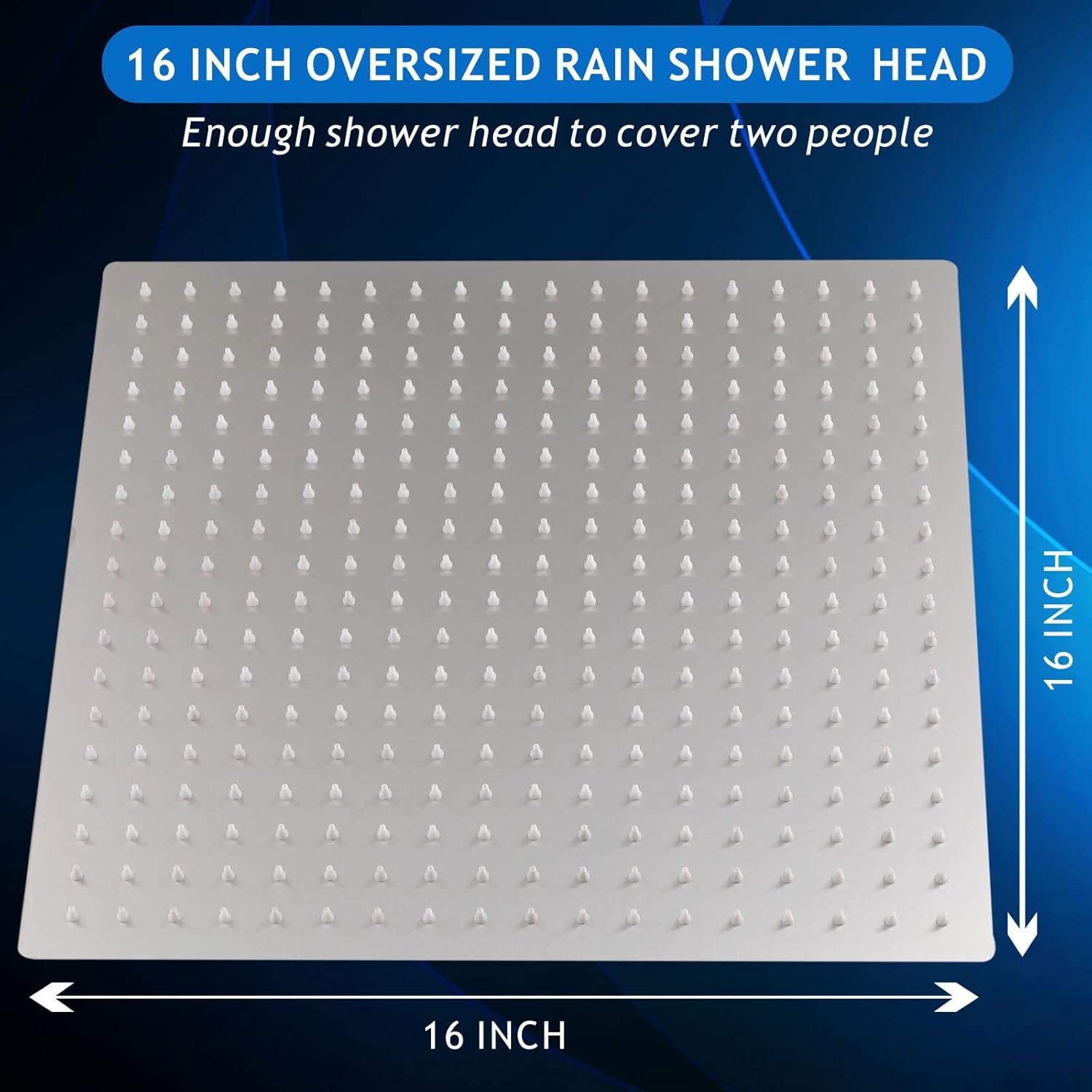 Voolan – Regadera tipo lluvia de metal, cuadrada, de alto flujo, cobertura de cuerpo completo en cascada, montaje universal para techo o pared