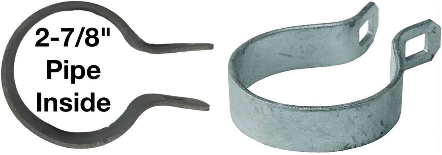 Jake Sales Banda de soporte de 2-78 pulgadas para valla de eslabones de cadena, uso para postes de 2-78 pulgadas de diámetro exterior, banda de