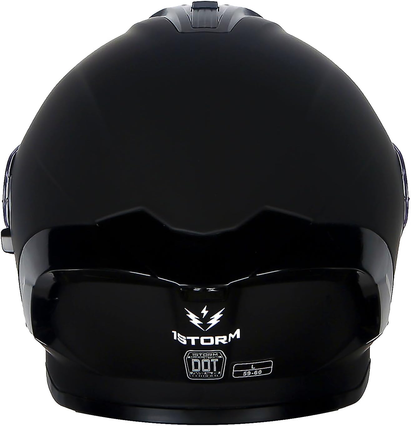 1Storm Nuevo casco modular de cara completa para motocicleta, escudo solar de doble visera con luz trasera LED recargable negro mate