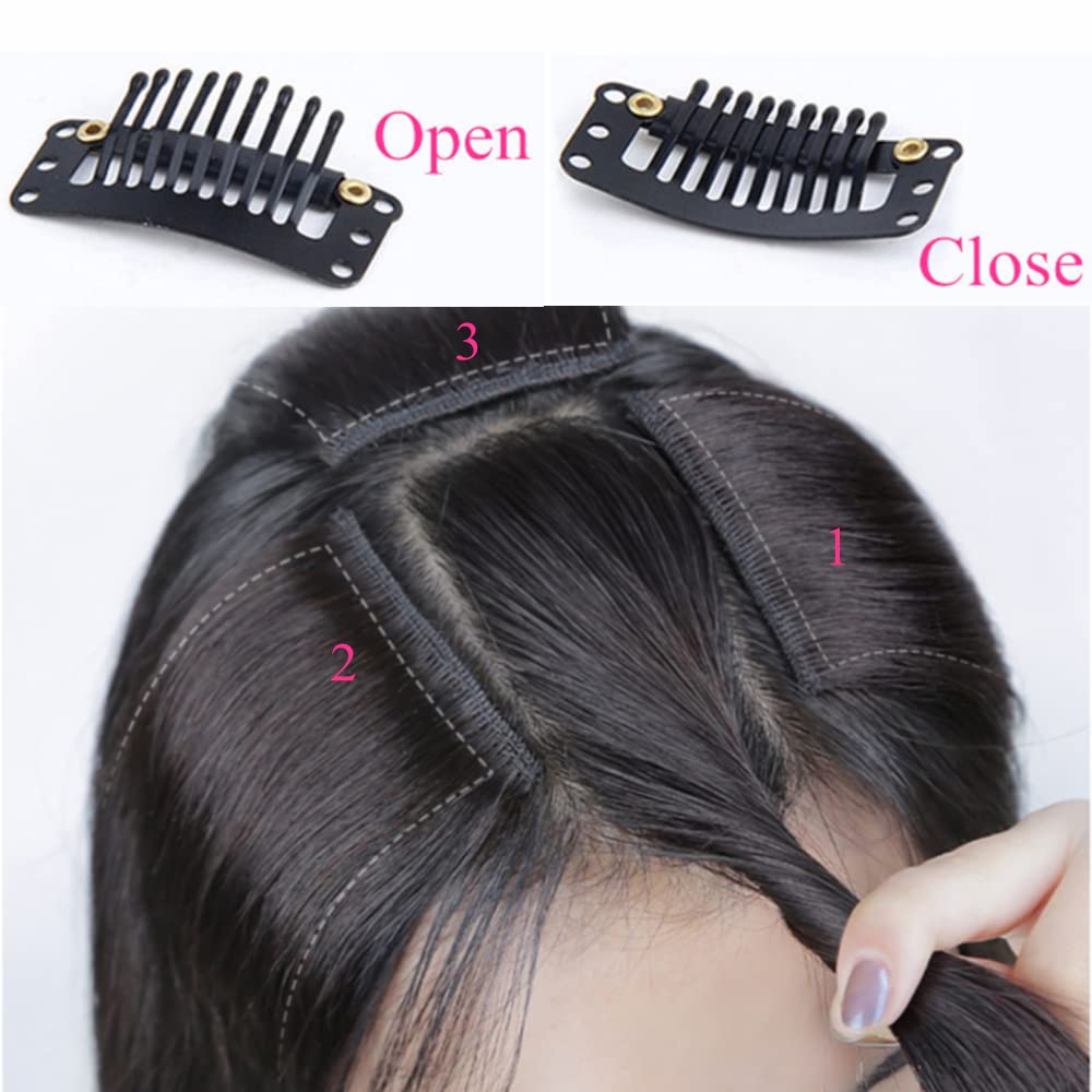 2 extensiones de cabello humano 100 % de 6 pulgadas, extensiones de cabello virgen brasileño con clip de volumen, extensiones de cabello virgen