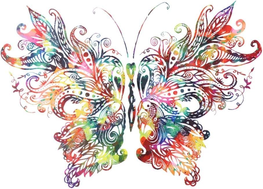 1 unid grande mariposa colorida para planchar pegatinas, parches de transferencia de calor de animales, calcomanías de papel de transferencia de