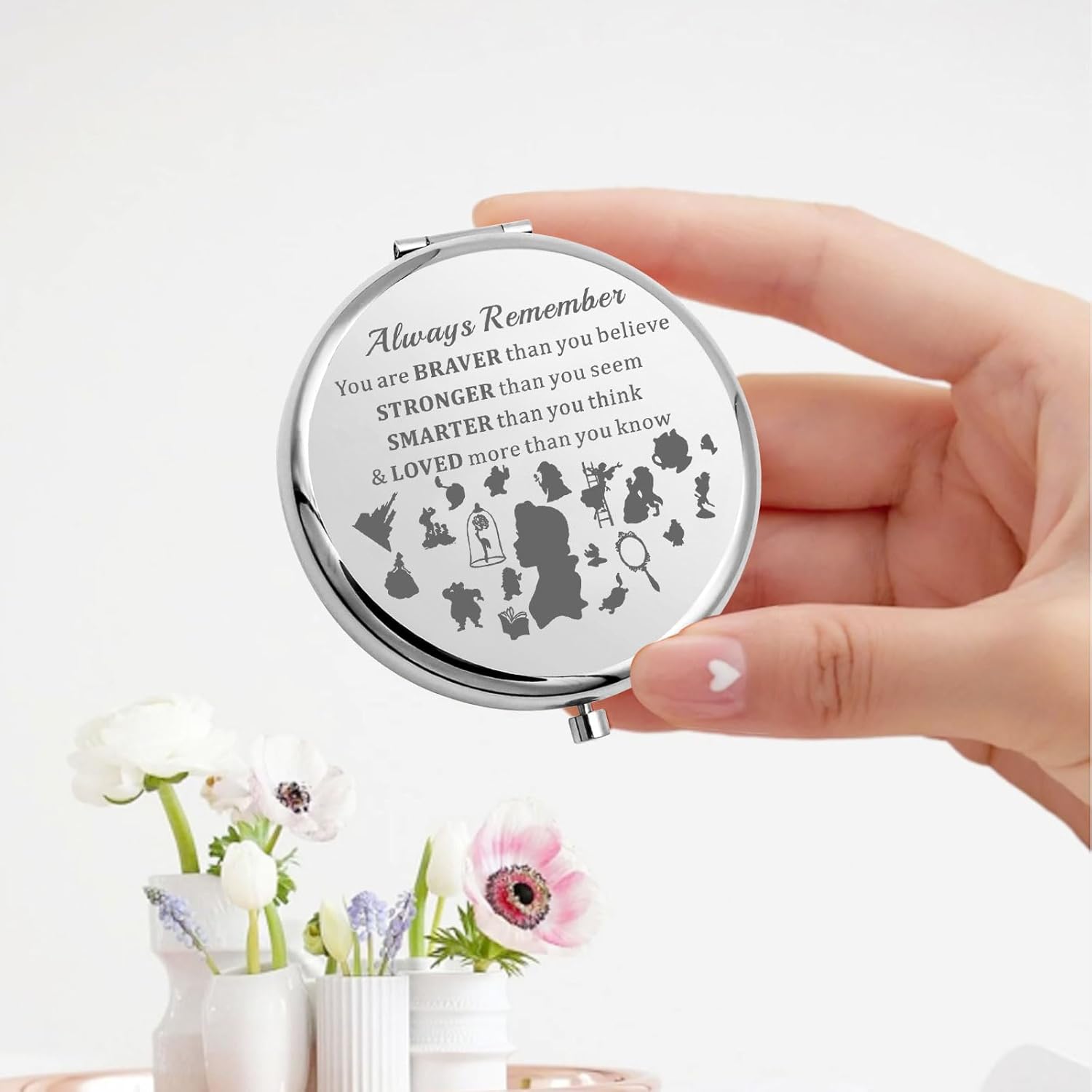 KEYCHIN Princess Belle – Espejo de bolsillo para mujeres y niñas (Belle-S)