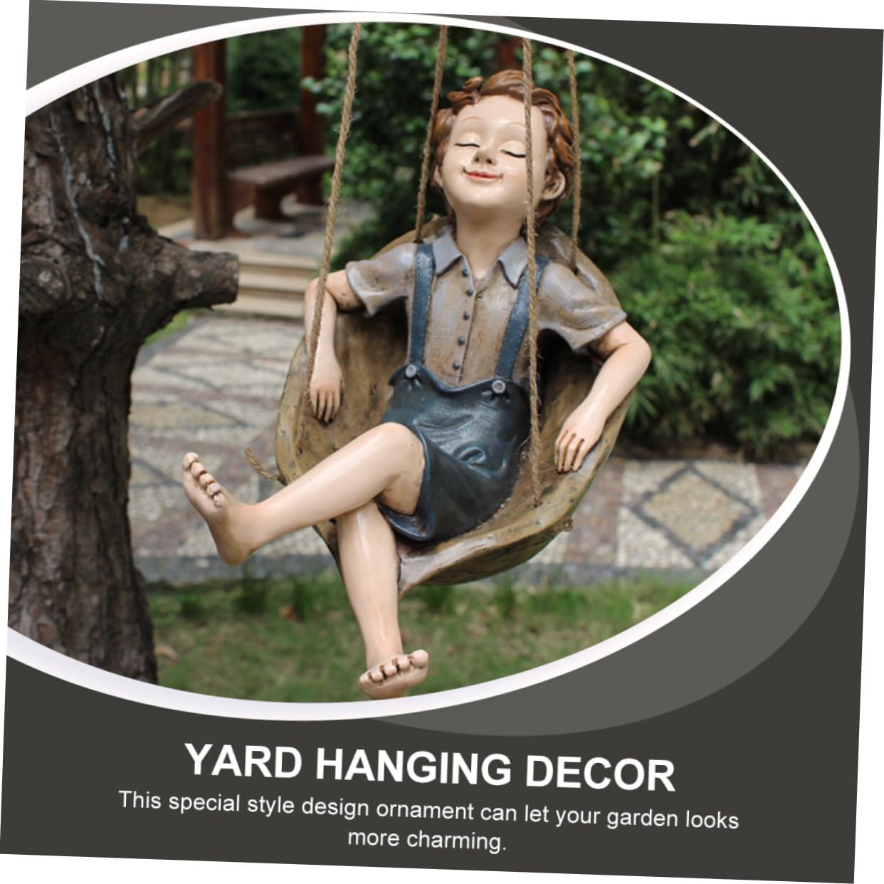 1 hamaca colgante de jardín al aire libre, decoración de casa para el hogar, figuras de hadas, estatua de hada de jardín, adornos de resina, árbol