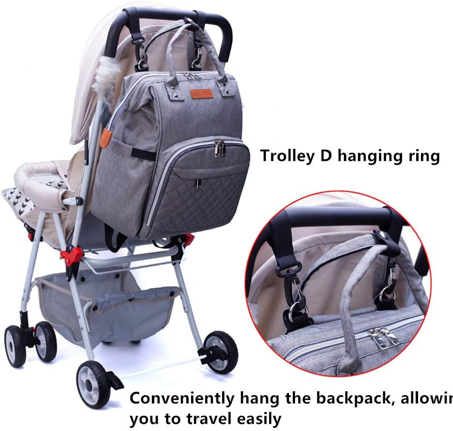 Armbq Mochila de pañales para bebé niño y niña, bolsa de pañales multifunción para el cuidado del bebé, artículos esenciales de viaje para bebé,