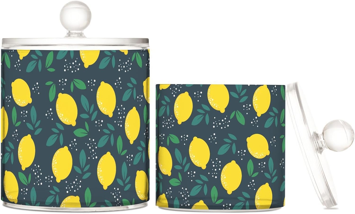 Lemons Jars with Lids Bathroom Canisters Decorative Jars Laundry Pods Container Cotton Swab Dispenser for Dorm Room Essentials for College Students