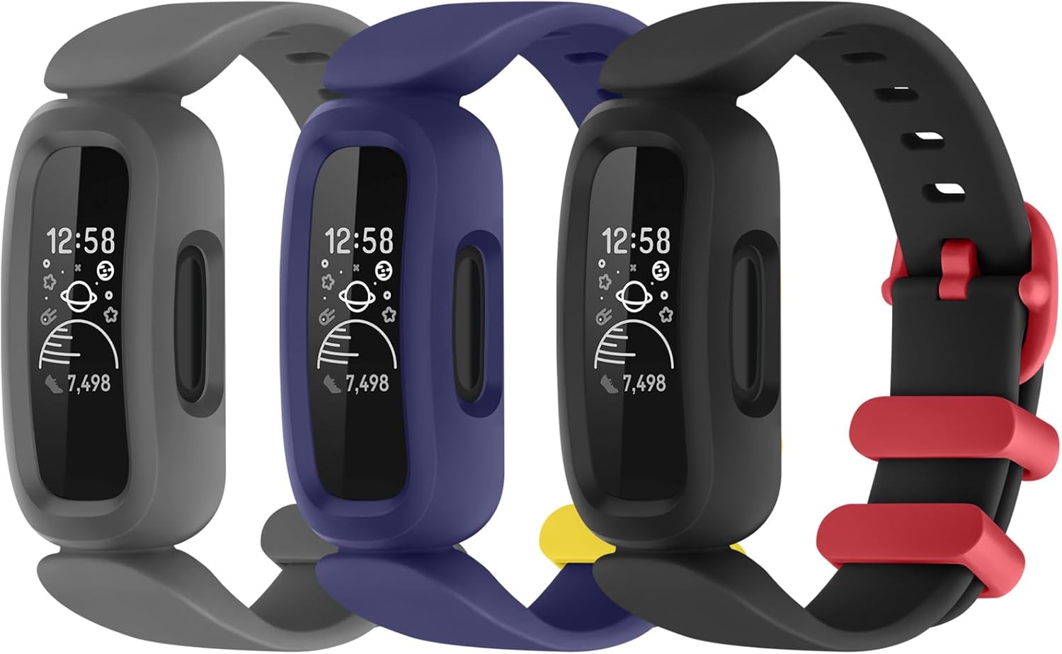 Ace 3 correas compatibles con Fitbit Ace 3 correas para niños y niñas, suaves y agradables al tacto, transpirables, coloridas bandas de reloj para