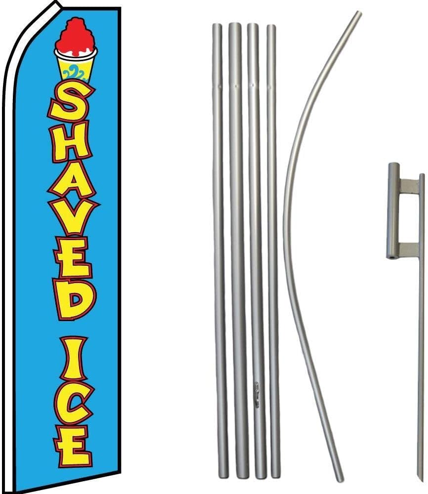 Premium Shaved IceSwooper Flag & 16ft Flagpole KitGround