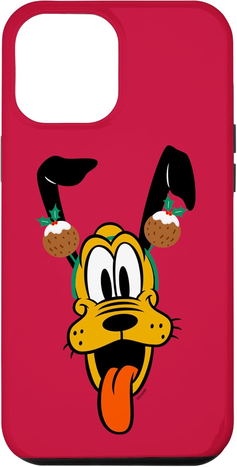Funda con diadema para iPhone 13 Pro Max Disney Pluto Christmas Pudding Holiday