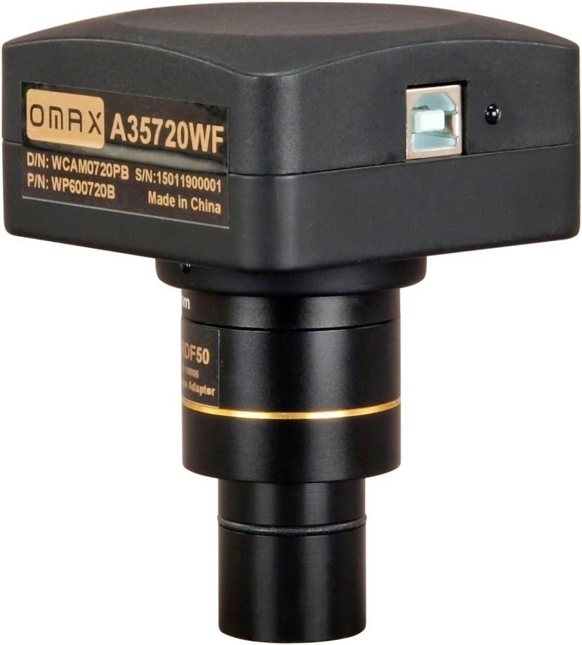 OMAX Cámara digital WiFi 720p para microscopio compatible con WindowsMaciOSLinuxAndroid