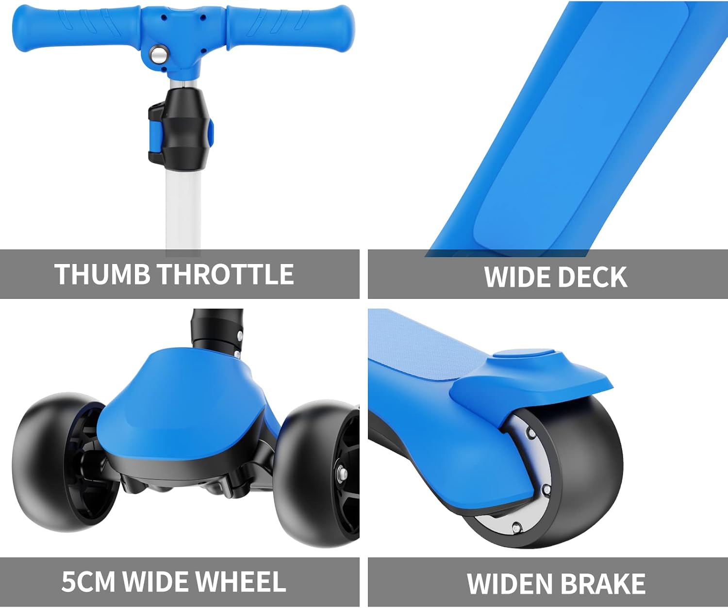 Scooter para niños, 3 alturas ajustables, mango en forma de C, diseño de dirección inclinada, scooter de 3 ruedas para niños de 3 a 12 años, los