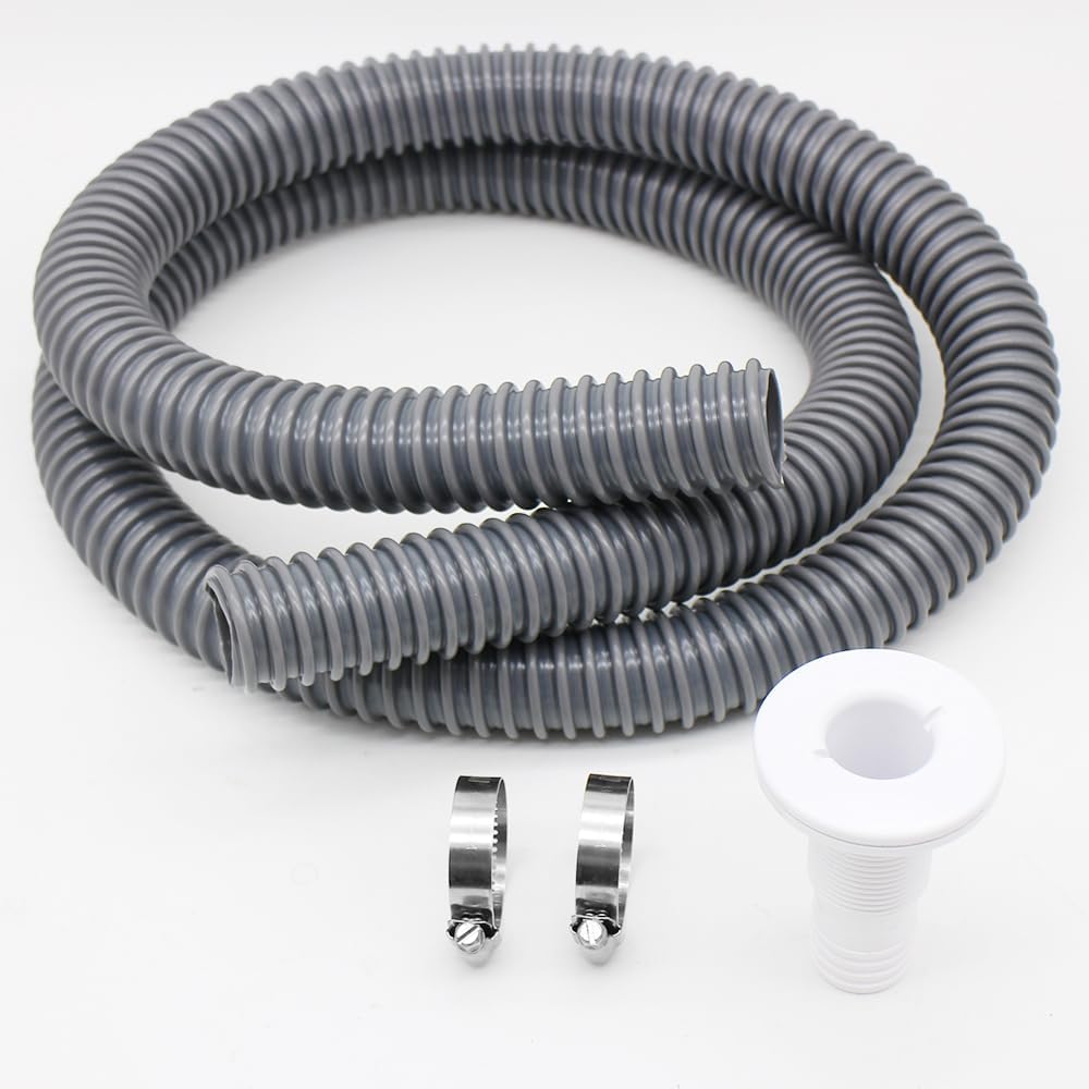 Kit de instalación de manguera de bomba de sentina  Manguera de PVC flexible sin torceduras de calidad premium de 6 pies  Incluye 2 abrazaderas de