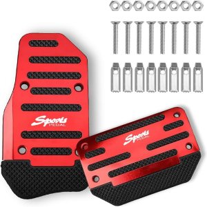 Zufoty 2 almohadillas antideslizantes de aleación de aluminio para automóvil, pedal de freno de automóvil, cubierta de almohadilla de pedal de Zufoty 2 almohadillas antideslizantes de aleación de aluminio para automóvil, pedal de freno de automóvil, cubierta de almohadilla de pedal de