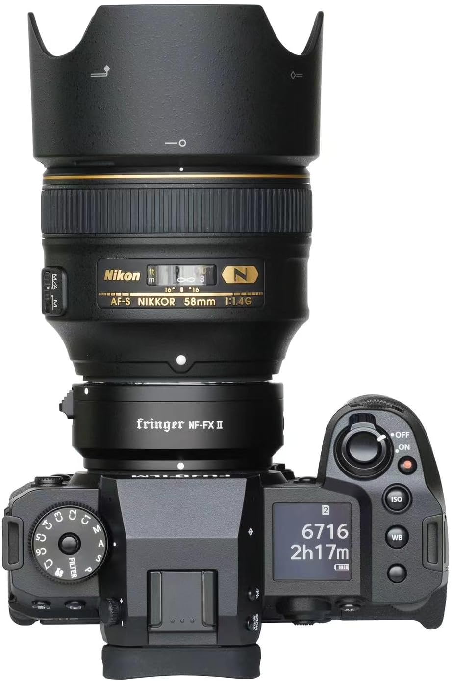 Fringer NF-FX II – Adaptador de montaje de lente Fuji, anillo electrónico de enfoque automático compatible con lente Nikon DGE a cámaras Fujifilm