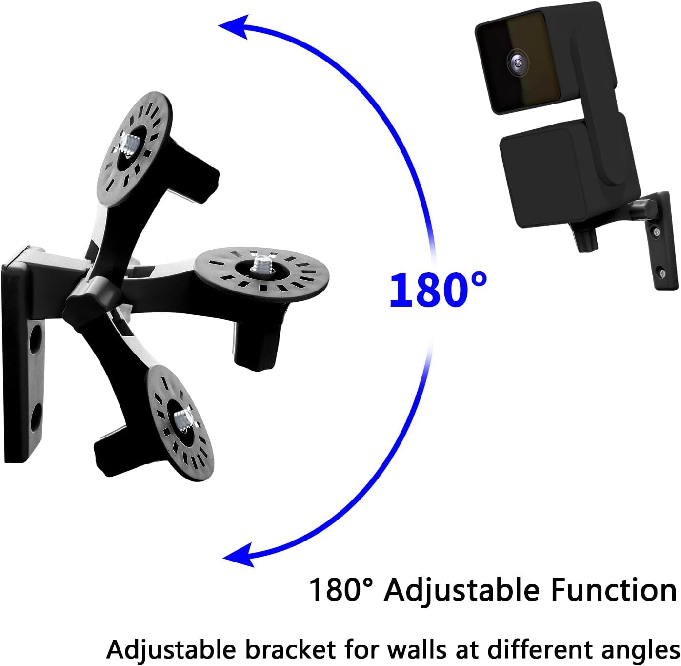 TEKCAM Soporte de pared para cámara compatible con Blink Mini Pan-Tilt WYZE Cam Pan V3, soporte de pared negro para cámara de techo ajustable de