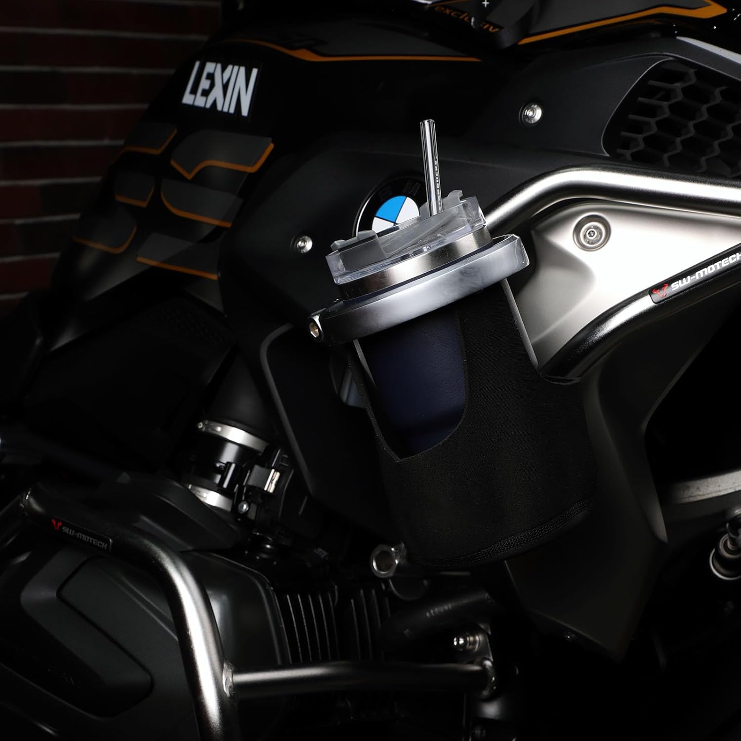 LEXIN C4 – Portavasos de motocicleta para Harley Davidson, soporte grande de aluminio para bebidas con soporte de bola giratoria de 360 y abrazadera