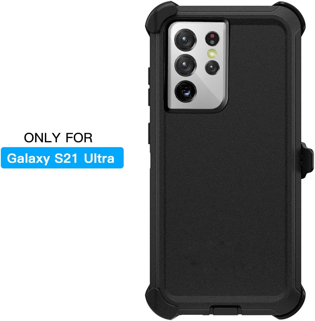 AICase Funda con clip para cinturón para Galaxy S21 Ultra con protector de pantalla, resistente protección contra caídas, cuerpo completo, a prueba