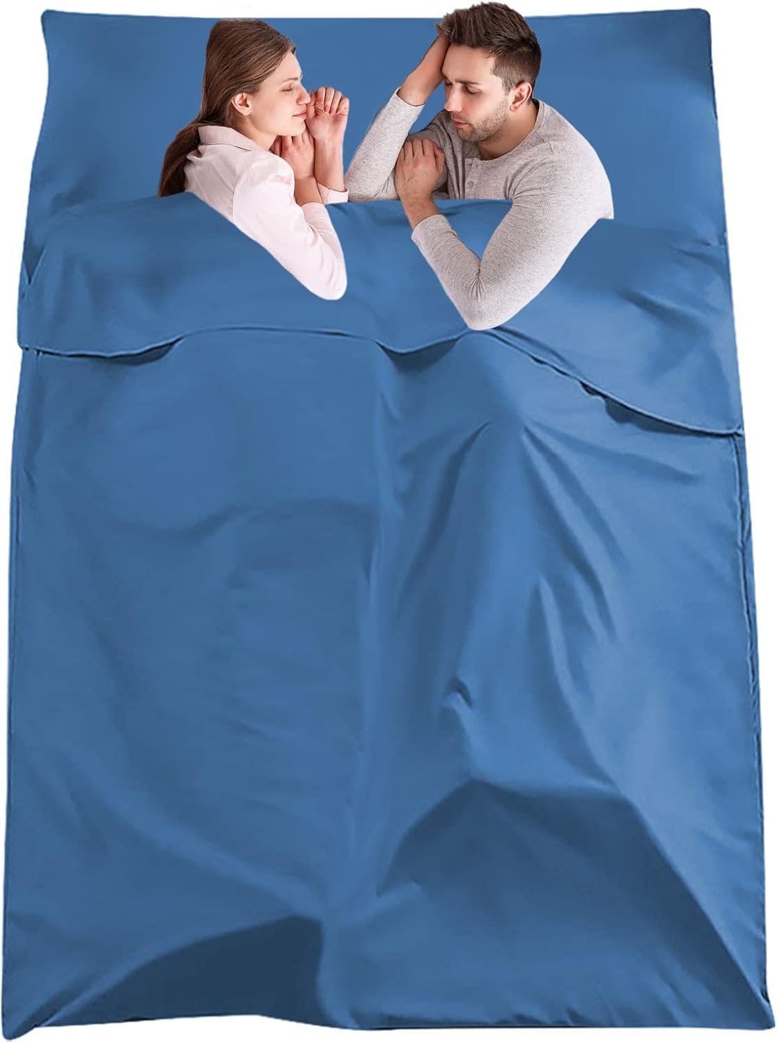 Saco de dormir con forro transpirable para hotel, compacto, portátil, para viajes, camping, saco de dormir para adultos, ligero, doble mochilero